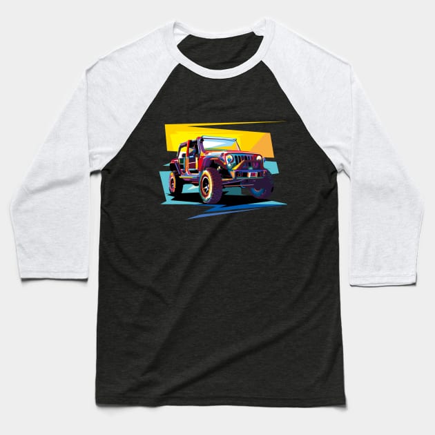 Jeep painting Baseball T-Shirt by Madiaz